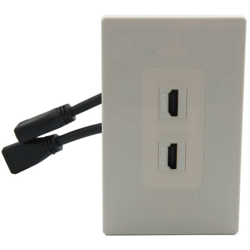 Нов дизайн 1 банда без винт Декоративна къса кабелна плоча в стил HDMI от жена към жена за стена