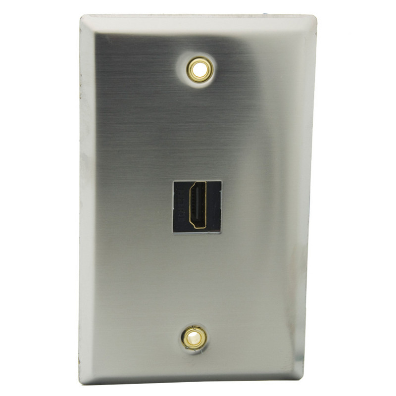 Jednostruka HDMI zidna ploča s jednim priključkom od nehrđajućeg čelika sa stražnjom stranom ženskog na ženski konektor