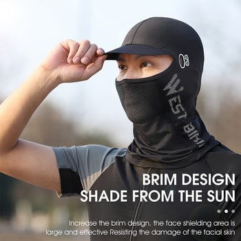 WEST BIKING Summer Cool Balaclava Ice Silk Bicycle Motorcycle Cap Sun UV Protection Покривало за лице Шапки Маска Колоездене Мъжки шапки