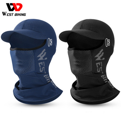 WEST BIKING Summer Cool Balaclava Ice Silk Bicycle Motorcycle Cap Sun UV Protection Покривало за лице Шапки Маска Колоездене Мъжки шапки