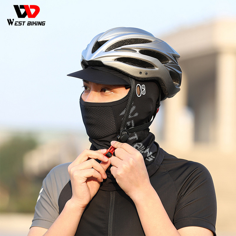 WEST BIKING Summer Cool Balaclava Ice Silk Jalgrattamüts Päikese UV-kaitse Näokate Peakate Mask Rattasõidu Meeste Mütsid