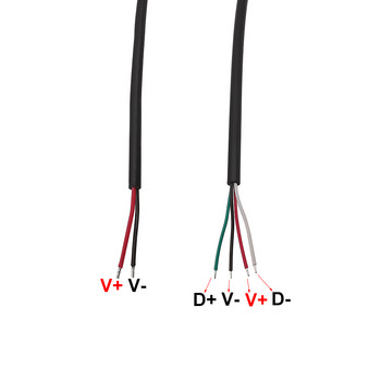 USB Тип C Мъжки Женски щепсел Захранване Конектор за зарядно устройство 2-пинов 4-пинов USB-C Направи си сам кабел за ремонт Тип заваръчен проводник 0,3M 1M 2M