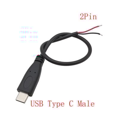 USB tip C mufă mamă femelă sursă de alimentare încărcător conector 2 pini 4 pini USB-C cablu de reparare bricolaj tip sudare sârmă 0,3 m 1 m 2 m