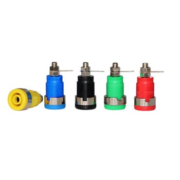 5Pcs 4mm Banana Socket Професионална щипка за свързване Гайка Banana Plug Jack Конектор Никелиран