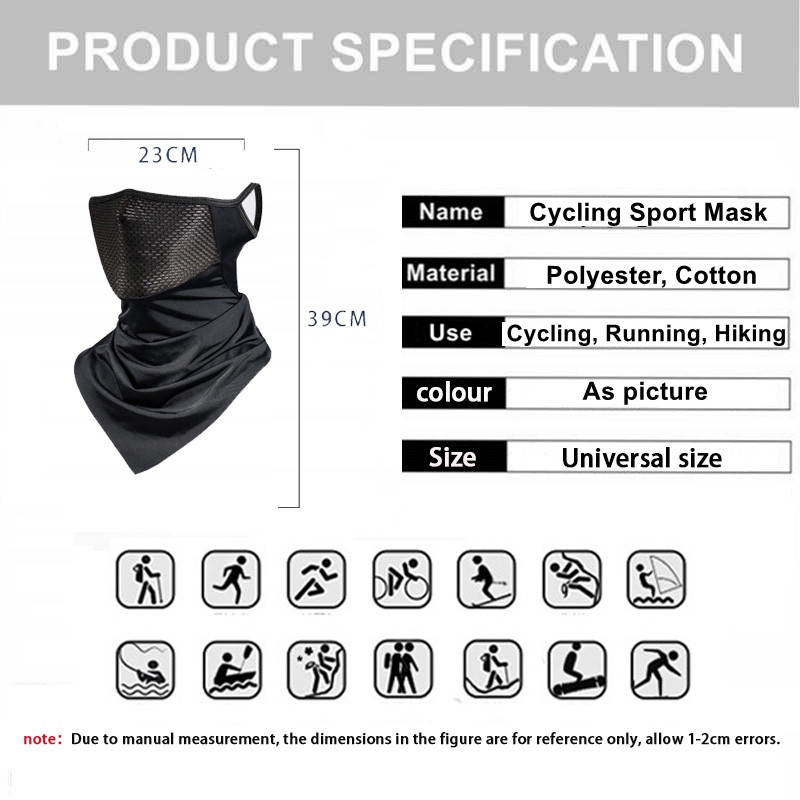 Sportovi na otvorenom Unisex Ice Silk trokutasta zaštita od sunca Viseća ušna maska za pola lica Biciklizam Ribolov Prozračna zaštita za vrat