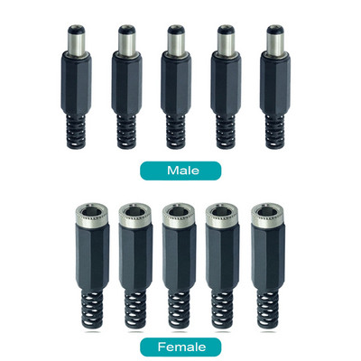 10 tk Kvaliteetne alalisvoolu pistik 2,5 / 2,1 * 5,5 mm toitepesa DC toitepistik 5,5x2,1 / 5,5x2,5 mm isane ja emane