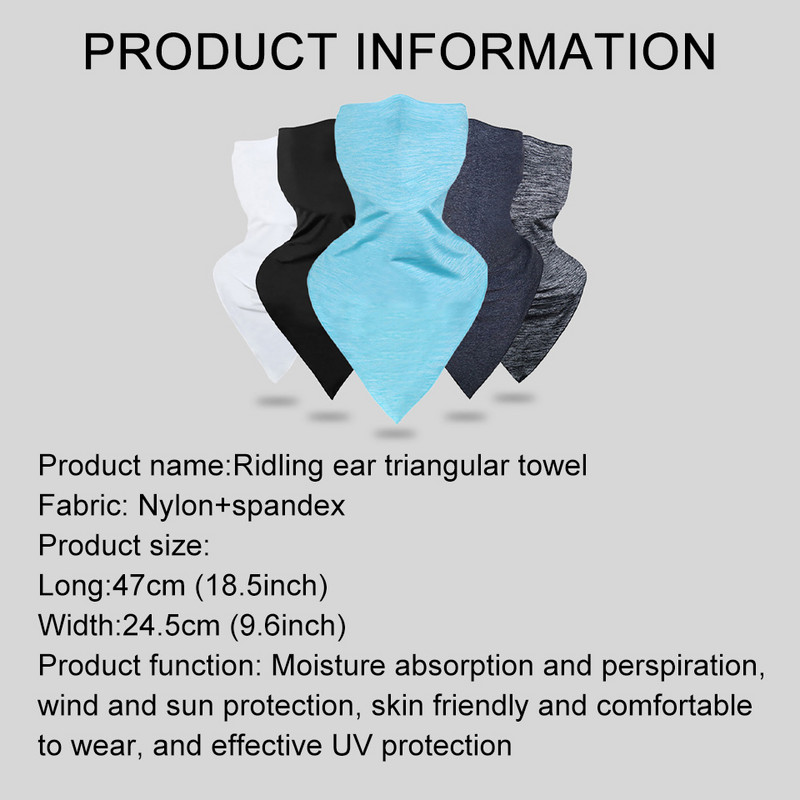 LOOGDEEL Ice Silk Anti-UV kerékpáros bandana akasztófülű sál női férfi, légáteresztő, gyorsan száradó túra motoros horgász arcmaszk