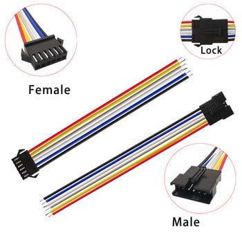 5 чифта/10 бр. SM JST LED съединителен кабел 2/3/4/5/6 щифтов щепсел Мъжки женски конектор за проводник за RGB RGBW LED лента Светлинен адаптер