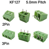 10 vnt KF127 5,0 mm žingsnio PCB laidų gnybtų blokas KF127 2 kontaktų 3 kontaktų sujungiamas tiesus kaištis, varžtinis gnybtas 26-14AWG kabelio jungtis