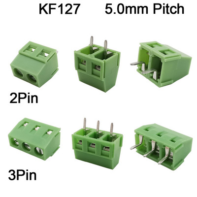 10 τεμ. KF127 Τερματικά καλωδίων PCB 5,0 mm Pitch Block KF127 2 Pin 3 Pin Συνδετικός ακροδέκτης 26-14AWG καλωδίου με ευθεία βίδα