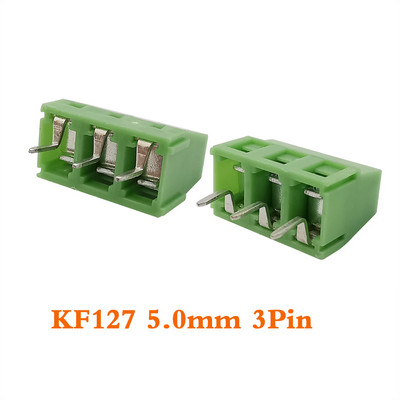 10 vnt KF127 5,0 mm žingsnio PCB laidų gnybtų blokas KF127 2 kontaktų 3 kontaktų sujungiamas tiesus kaištis, varžtinis gnybtas 26-14AWG kabelio jungtis