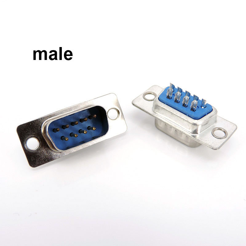 9 pini 9 nuclee DB9 cap masculin femela Tip de legătură tip RS232 port serial montare carcasă din plastic conector conector p1