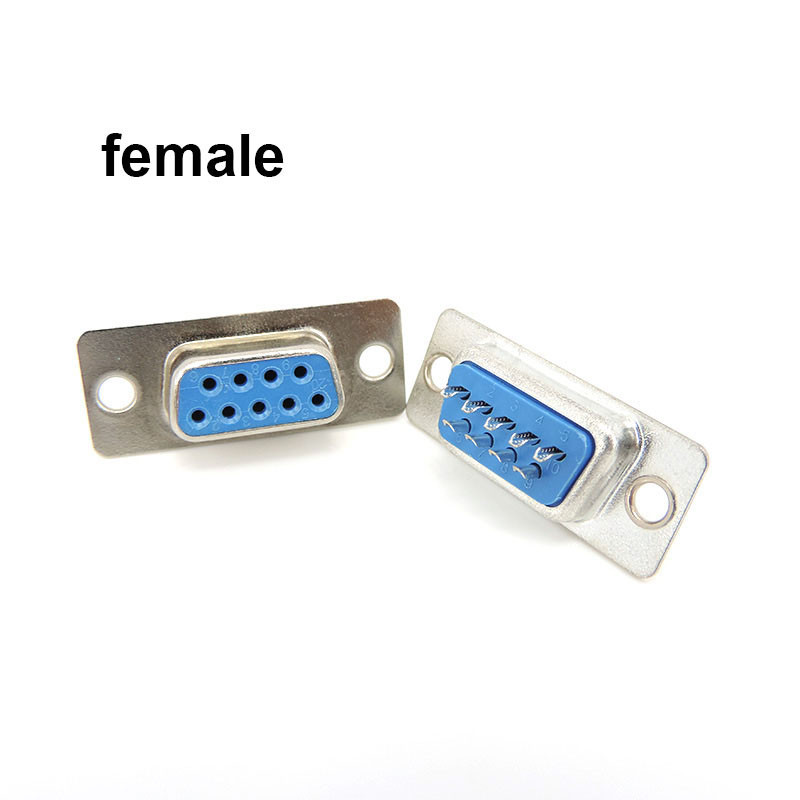 9 pini 9 nuclee DB9 cap masculin femela Tip de legătură tip RS232 port serial montare carcasă din plastic conector conector p1