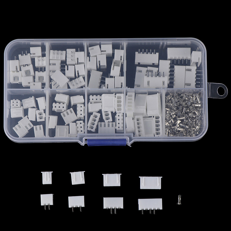 150 vnt. 2,54 mm JST-XH rinkinys, lengvai naudojamas 2/3/4/5 kontaktų gnybtų korpuso PCB galvutės laido jungtis