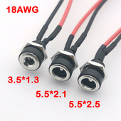 18AWG DC 5,5*2,1/2,5 3,5*1,3 Napájací kábel s konektorom, nabíjačka 10A, vysoký prúd, DC napájací kábel, samica, približne 15 cm
