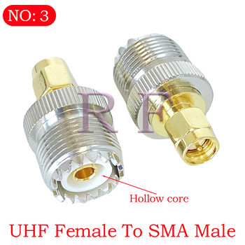 UHF SO239 PL259 към SMA мъжки щепсел и женски жак MINI фланец RF коаксиален адаптерен конектор