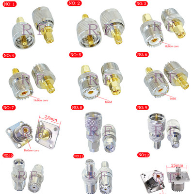 UHF SO239 PL259 σε SMA αρσενικό βύσμα και θηλυκό Jack MINI φλάντζα ομοαξονικού προσαρμογέα RF