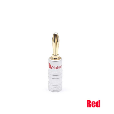 Nakamichi 4 mm garso bananų lizdo laidų jungtys garsiakalbio bananų kištukai, 24K paauksuoti su sraigtiniu užraktu, skirtu stiprintuvo garso garsiakalbio kabeliui