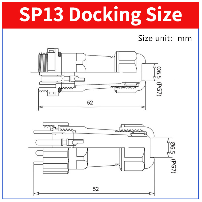 IP68 SP13 tagumine mutter/äärik/dokkimine veekindlad tööstuslikud pistikud 2 kontaktiga 3 kontaktiga 4 kontaktiga 5 kontaktiga 6 kontaktiga 7 kontaktiga 9 kontaktiga emane pistikupesa isane pistik