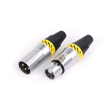 1 τεμ. 3 Pins XLR Connector Αρσενικό βύσμα & θηλυκή υποδοχή καλωδίου προσαρμογέα ακροδέκτη Cannon Microphone Soldering 6 Διαθέσιμα χρώματα