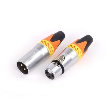 1 τεμ. 3 Pins XLR Connector Αρσενικό βύσμα & θηλυκή υποδοχή καλωδίου προσαρμογέα ακροδέκτη Cannon Microphone Soldering 6 Διαθέσιμα χρώματα