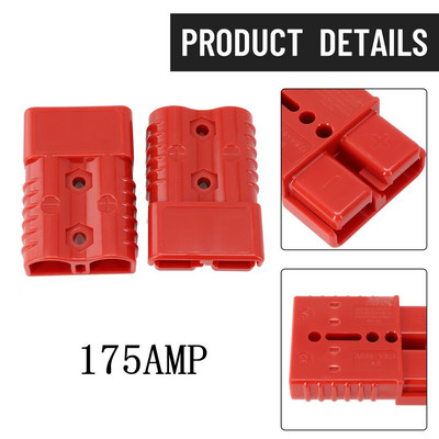 2 vnt Anderson Style Plug Cable Akumuliatoriaus maitinimo jungtis 175 AMP PILKA / RAUDONA 175A greito kištuko akumuliatoriaus įkrovimo jungtis