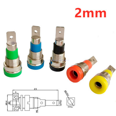 5 buc. mufă banană mamă din alamă de 2 mm conector priză pentru montare pe panou de șasiu pentru mufă banană neînvăluită