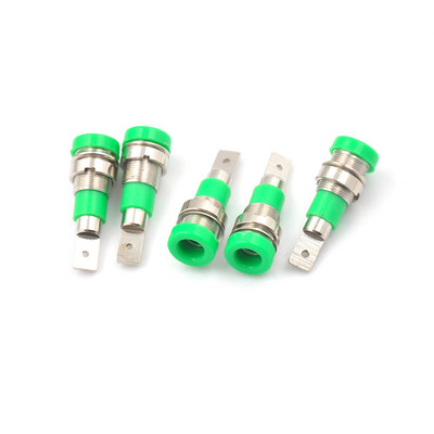 5 vnt. žalvarinis 2 mm bananinis lizdas, važiuoklės skydelio tvirtinimo lizdo jungtis neapdengtam bananų kištukui