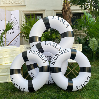 Vintage Stripe Swim Ring Float Надуваема играчка Плувен пръстен Tube For Children Възрастен Swim Circle Pool Beach Water