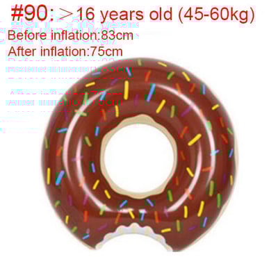 80 90 Felfújható úszógyűrű fánk medenceúszó felnőtt gyerekeknek úszókör gyűrűs matrac medencejátékokhoz Ülés