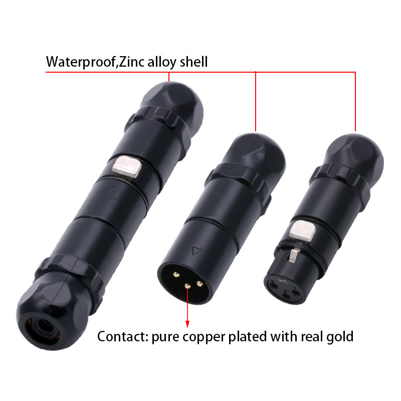 1 tk tsingisulamist kest 3 kontaktiga isase/naise veekindel XLR-pistik Lennunduspistikud pistikupesa mikrofoni helipistikud klemmid