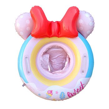 Надуваема плувна седалка за деца Сладко бебешки пръстен за плуване с панделка, плуващ кръг, басейн, плаж, водна игра, играчки
