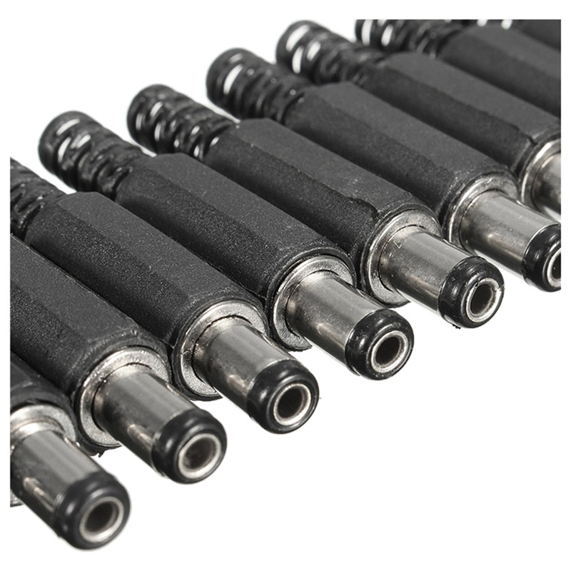 10Pcs 5,5X2,1Mm Αρσενικό Solder Dc Barrel Tip βύσμα Jack ίσιες υποδοχές για τροφοδοτικό DC Διακόπτης LED φώτα μαύρο & 10 τμχ 3-T