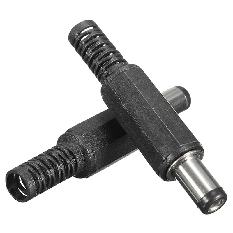 10Pcs 5,5X2,1Mm Αρσενικό Solder Dc Barrel Tip βύσμα Jack ίσιες υποδοχές για τροφοδοτικό DC Διακόπτης LED φώτα μαύρο & 10 τμχ 3-T