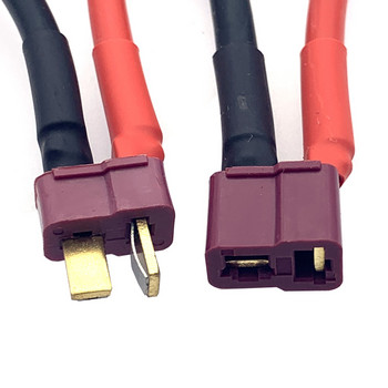 1PCS 12AWG T щепсел 1 женски към 2 мъжки тандемен съединителен кабел за батерия двойно удължаване Y сплитер силиконов проводник за RC батерия ESC