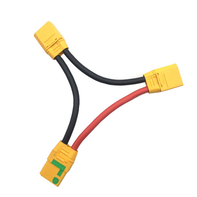 1 ΤΕΜ. 1OAWG XT90 Καλώδιο σιλικόνης Splitter διπλής επέκτασης Y από ένα θηλυκό σε δύο αρσενικά για μπαταρία RC