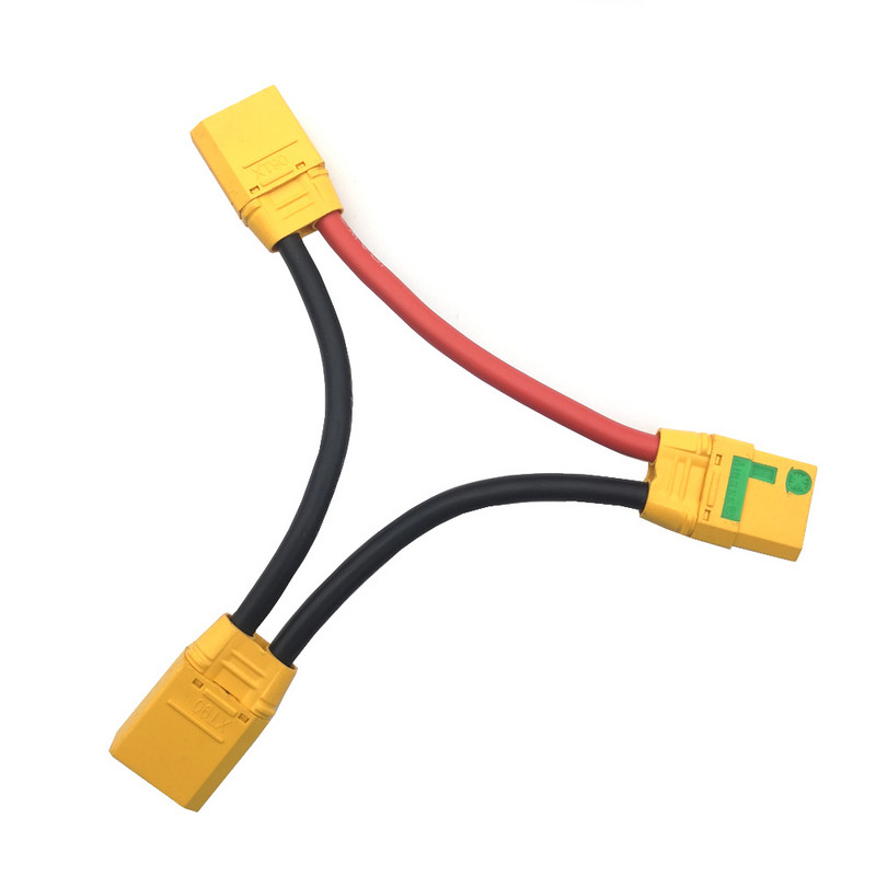 1 ΤΕΜ. 1OAWG XT90 Καλώδιο σιλικόνης Splitter διπλής επέκτασης Y από ένα θηλυκό σε δύο αρσενικά για μπαταρία RC