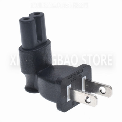 1 ΤΕΜ IEC 320 USA 2 ακίδων Δεξιά γωνία τροφοδοσίας AC Προσαρμογέας ρεύματος IEC σχήμα 8 Υποδοχή C7 στις ΗΠΑ 2 ακίδων Αρσενικό NEMA 1-15P C8/C5/C13