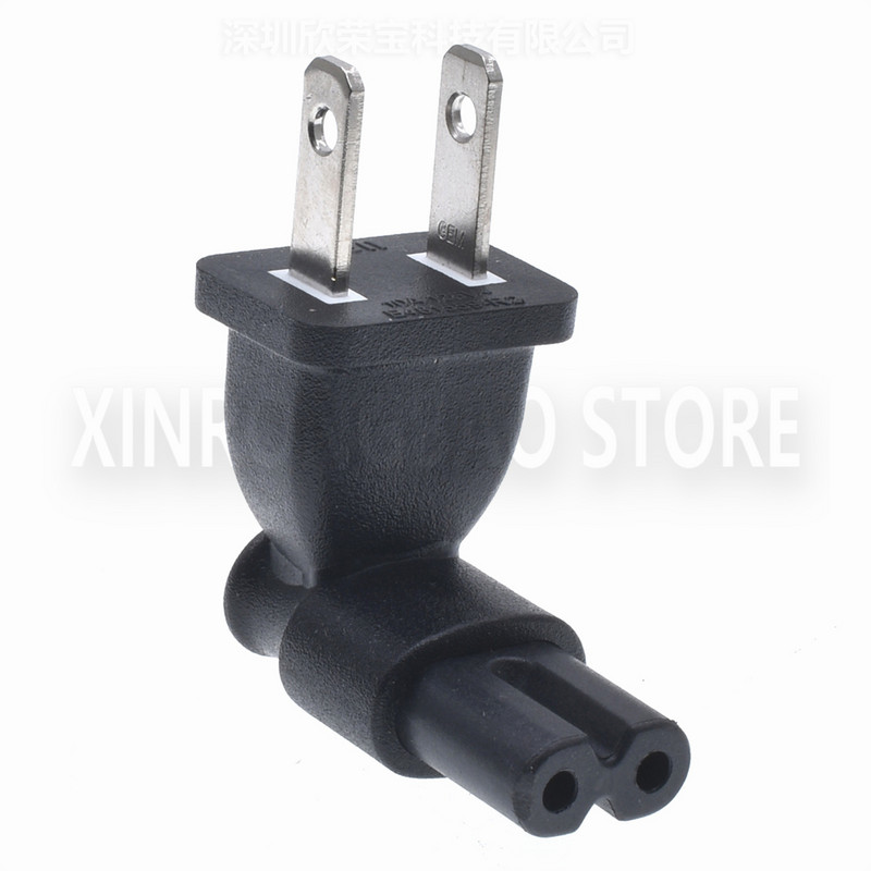 1 ΤΕΜ IEC 320 USA 2 ακίδων Δεξιά γωνία τροφοδοσίας AC Προσαρμογέας ρεύματος IEC σχήμα 8 Υποδοχή C7 στις ΗΠΑ 2 ακίδων Αρσενικό NEMA 1-15P C8/C5/C13