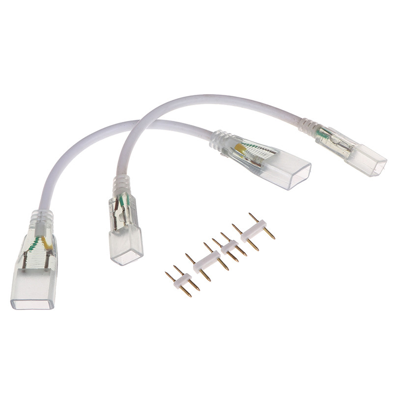 1 vnt plastiko ir vario viela 25 cm 2 kontaktų LED kampo RGB tiesi jungtis 110v 220v tarpinė dviguba jungtis