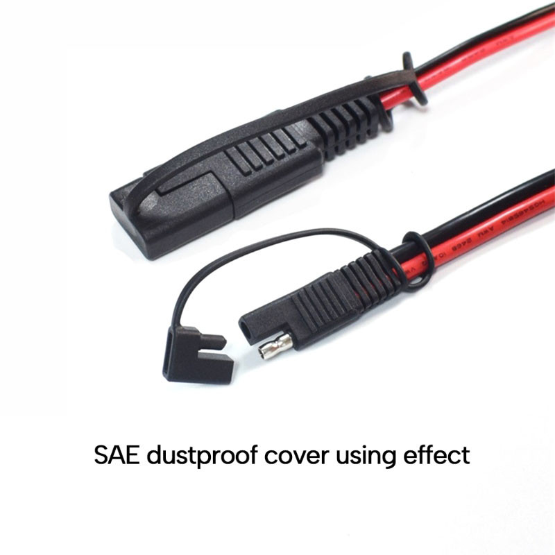 SAE pikenduskaabli emane pistik päikesepatarei 2 kontaktiga juhe 18AWG koos tolmukindlate kaantega ümbristega isetegemise tarvikud