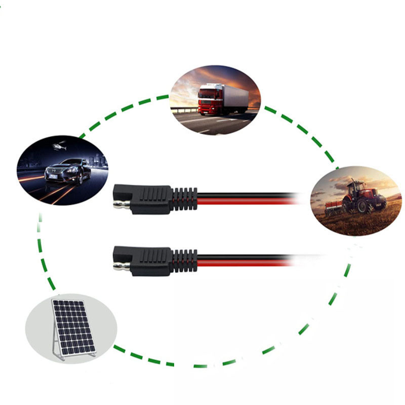 SAE pikenduskaabli emane pistik päikesepatarei 2 kontaktiga juhe 18AWG koos tolmukindlate kaantega ümbristega isetegemise tarvikud