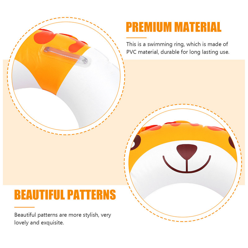 Gyvūnų plaukimo žiedas Nešiojamas pripučiamas baseino plūdės tiekimas saugus gultai ilgio vamzdžio žaislas