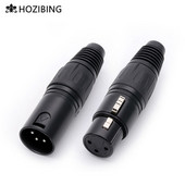 1db fekete/ezüst 3 tűs XLR dugós dugós csatlakozó vezeték 3 pólusú XLR adapter mikrofon MIC ágyúkábel hangcsatlakozó