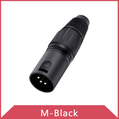 1db fekete/ezüst 3 tűs XLR dugós dugós csatlakozó vezeték 3 pólusú XLR adapter mikrofon MIC ágyúkábel hangcsatlakozó