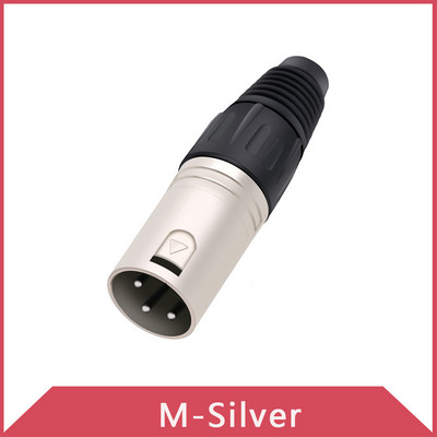 1db fekete/ezüst 3 tűs XLR dugós dugós csatlakozó vezeték 3 pólusú XLR adapter mikrofon MIC ágyúkábel hangcsatlakozó