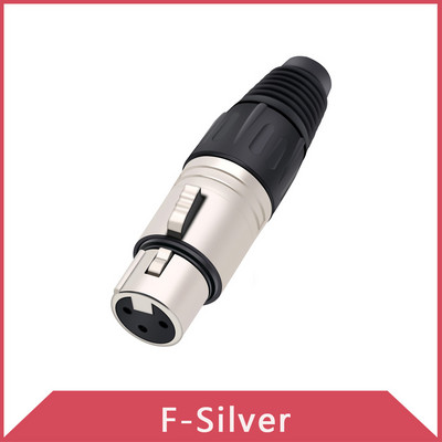 1db fekete/ezüst 3 tűs XLR dugós dugós csatlakozó vezeték 3 pólusú XLR adapter mikrofon MIC ágyúkábel hangcsatlakozó