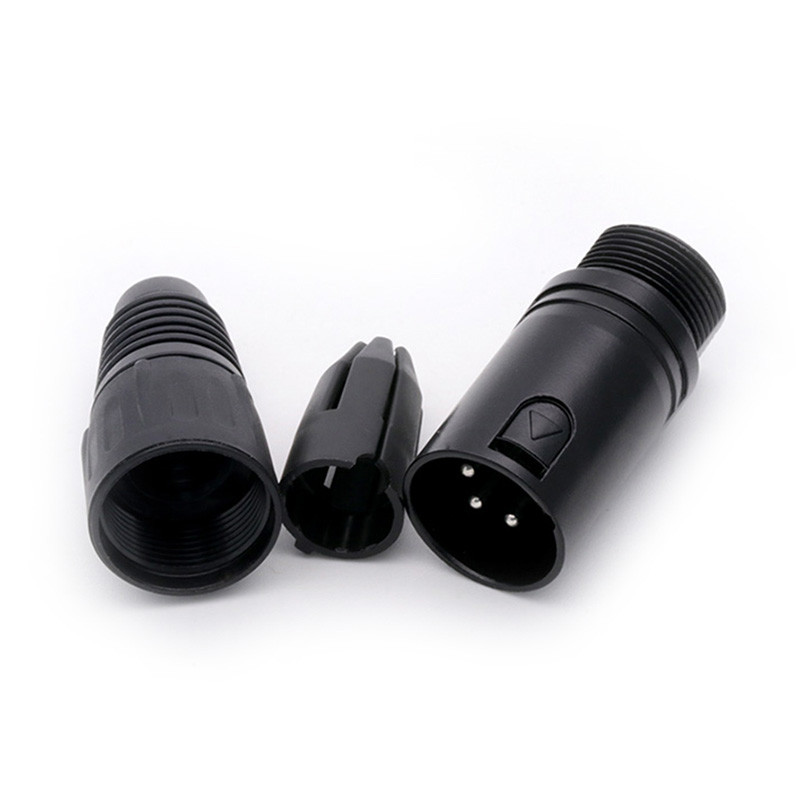 1db fekete/ezüst 3 tűs XLR dugós dugós csatlakozó vezeték 3 pólusú XLR adapter mikrofon MIC ágyúkábel hangcsatlakozó