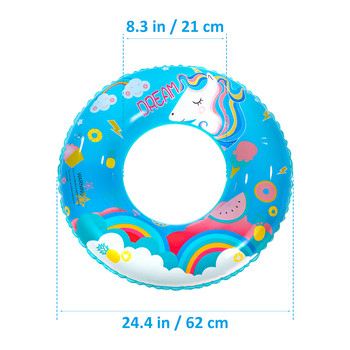 ledmomo Thicken Swimming Ring Надуваем пръстен за плуване Забавен дизайн на еднорог Играчка за плувен басейн за деца на открито (5-9 години)