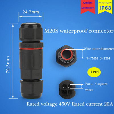 IP68 vízálló csatlakozó szerelvény típusa vezeték és kábel gyorscsatlakozó 2/3/4/5 PIN kültéri LED világítás lezárt csatlakozó 1 db